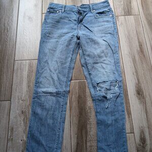 GAP Denim Best Girlfriend Women’s Jeans Size 27 Distressed Light Wash